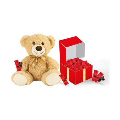 RED Delight®™ Chocolate Gift Box With A Plush Teddy Bear