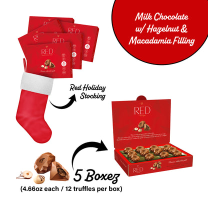 RED Delight®™ Diamond Milk Chocolate Truffles With A Holiday Stocking