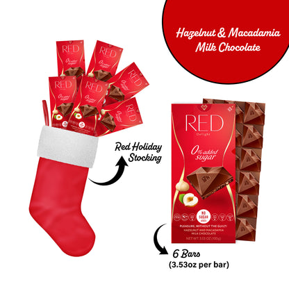 RED Delight®™ Full Size Chocolate Bars With A Holiday Stocking