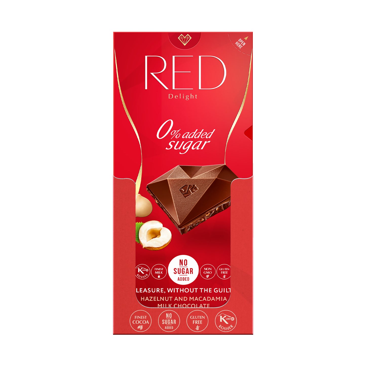 RED Delight®™ Hazelnut & Macadamia Milk Chocolate Showbox