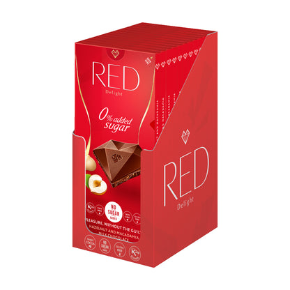 RED Delight®™ Hazelnut & Macadamia Milk Chocolate Showbox