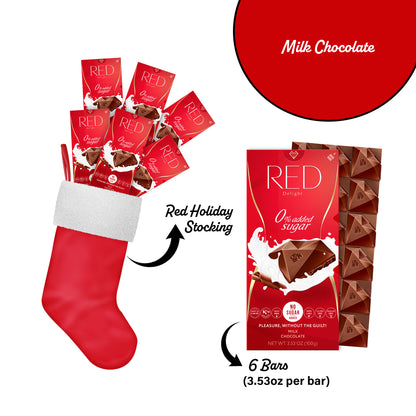 RED Delight®™ Full Size Chocolate Bars With A Holiday Stocking