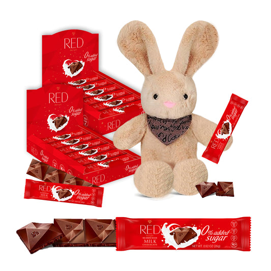 RED Delight®™ Grab N Go Chocolate Bars With A Plush Easter Bunny Rabbit