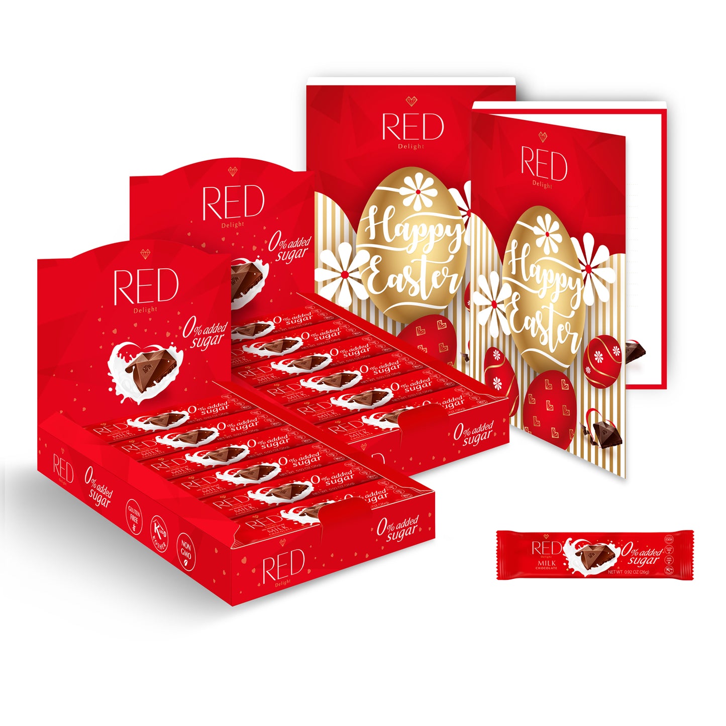 RED Delight®™ Grab N Go Chocolate Bars With Exclusive Easter Holiday Packaging Featuring A Note Card