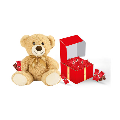 RED Delight®™ Chocolate Gift Box With A Plush Teddy Bear