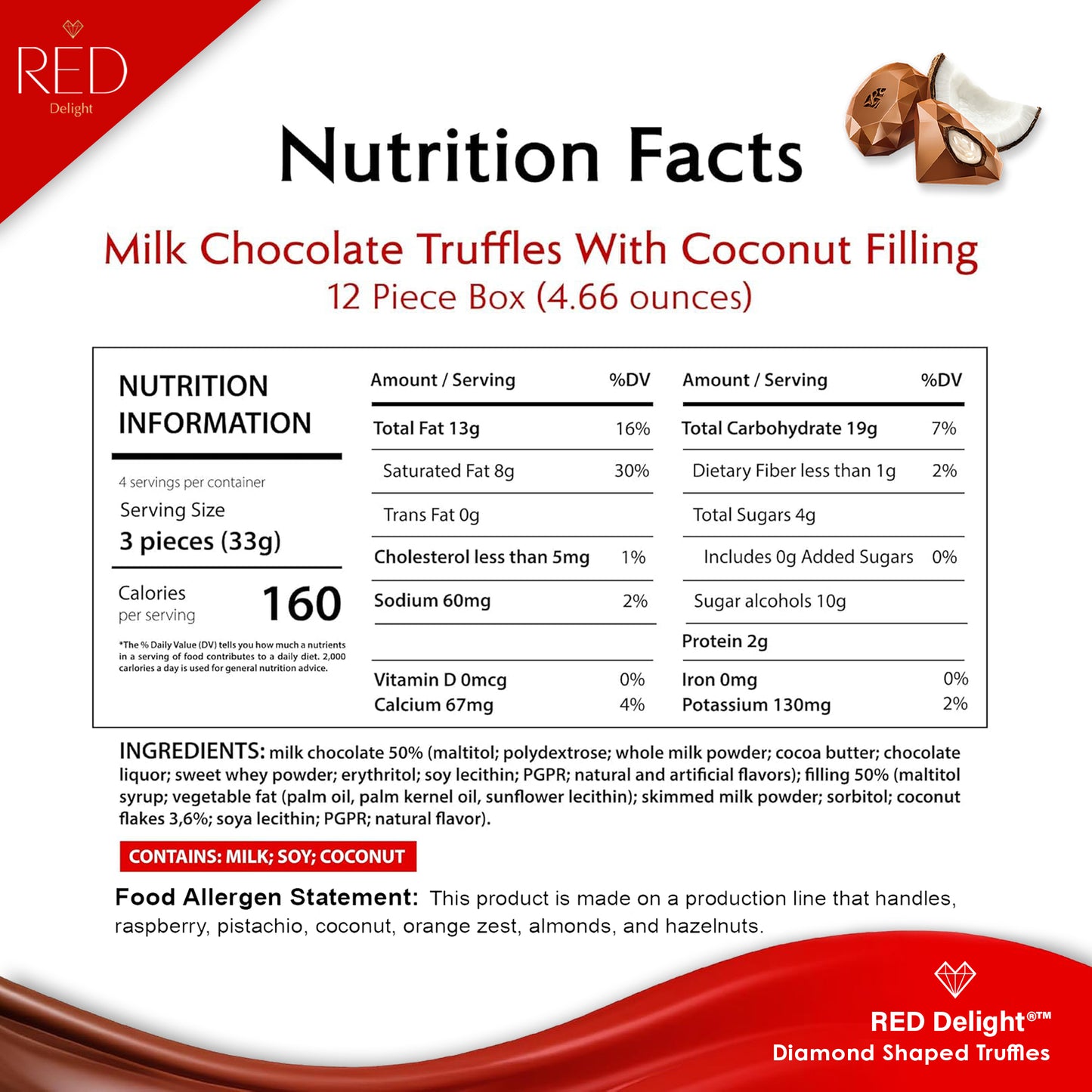 RED Delight®™ Valentine’s Day Gift With Milk Chocolate Truffles And A 14" Plush Teddy Bear