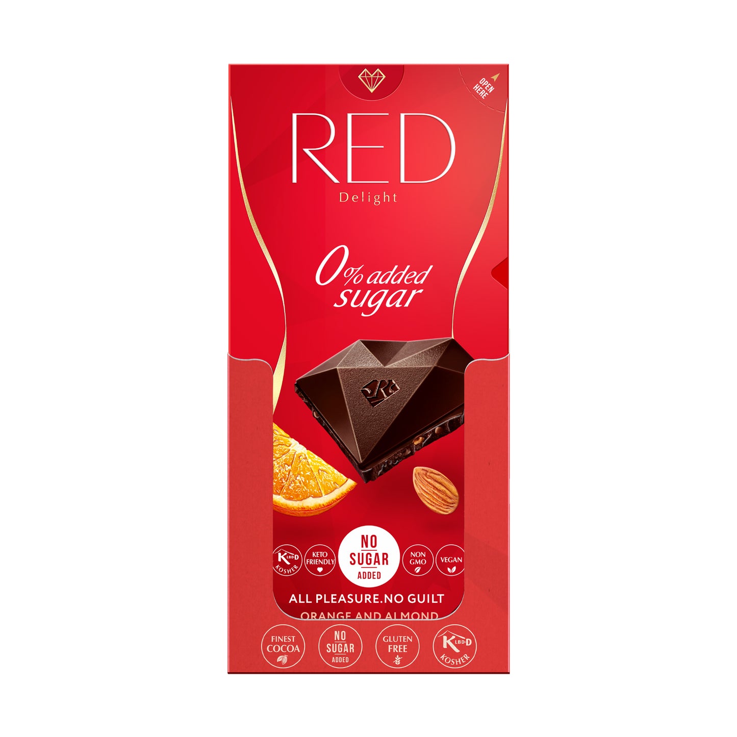 RED Delight®™ Orange and Almond Dark Chocolate Showbox