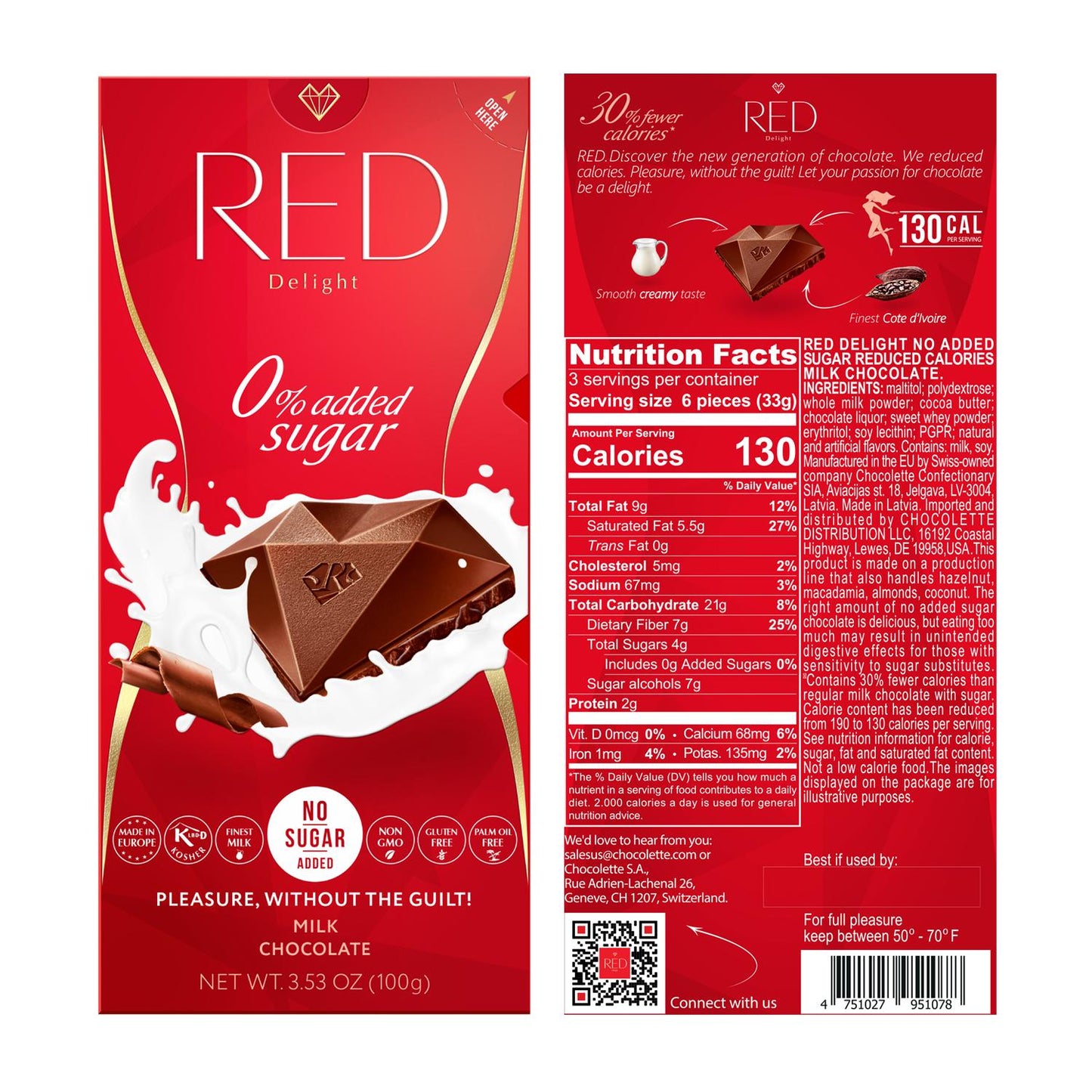 RED Delight®™ Milk Chocolate Bars