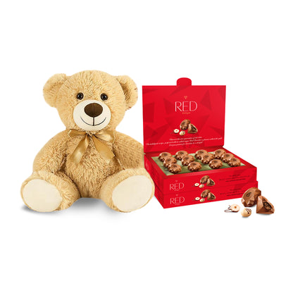 RED Delight®™ Valentine’s Day Gift With Milk Chocolate Truffles And A 14" Plush Teddy Bear