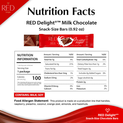 RED Delight®™ Grab N Go Chocolate Bars With Exclusive Valentine's Day Packaging Featuring A Note Card And A 14" Plush Teddy Bear